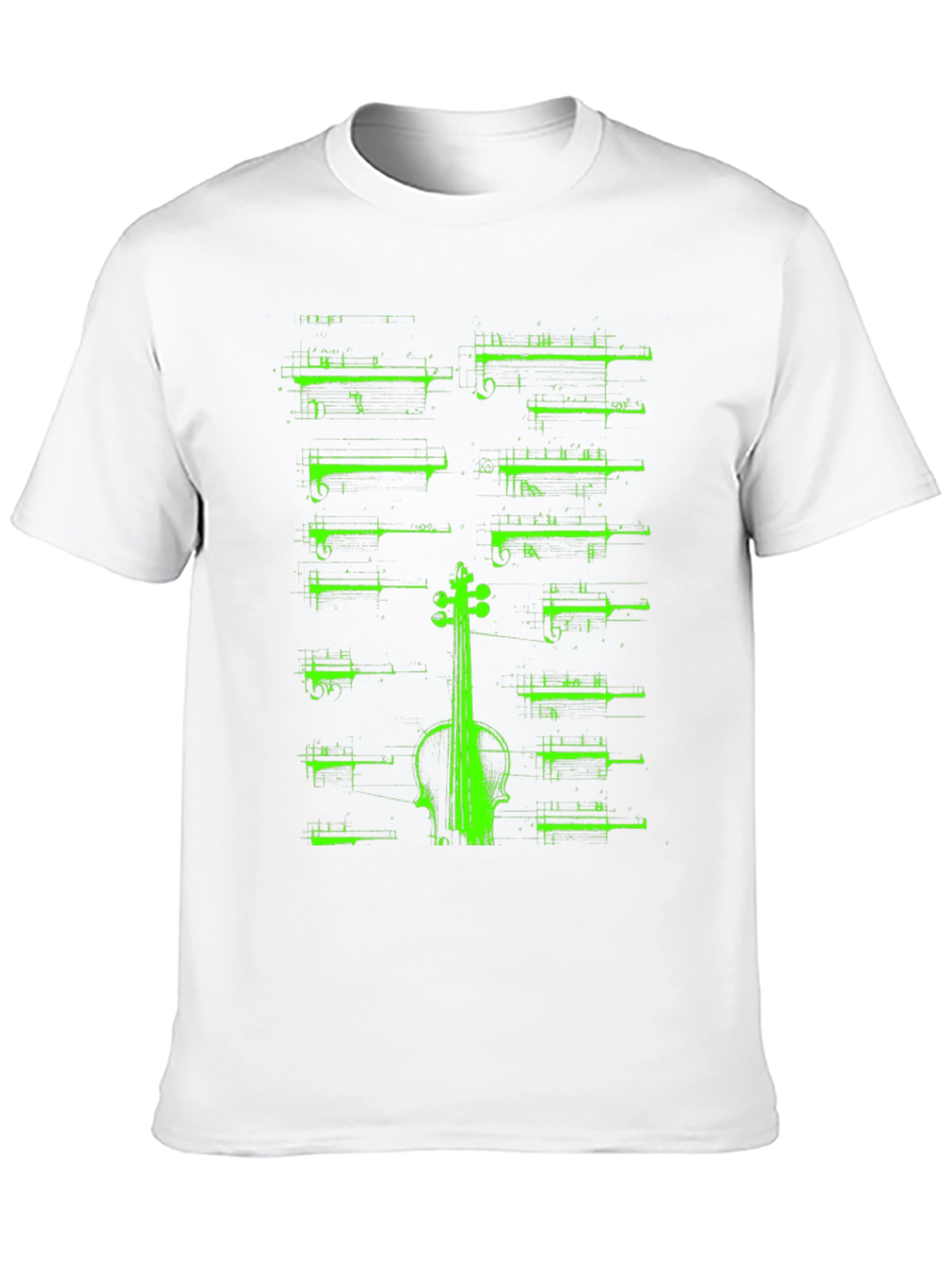 Violin Music Sheet Graphic T-Shirt - Black