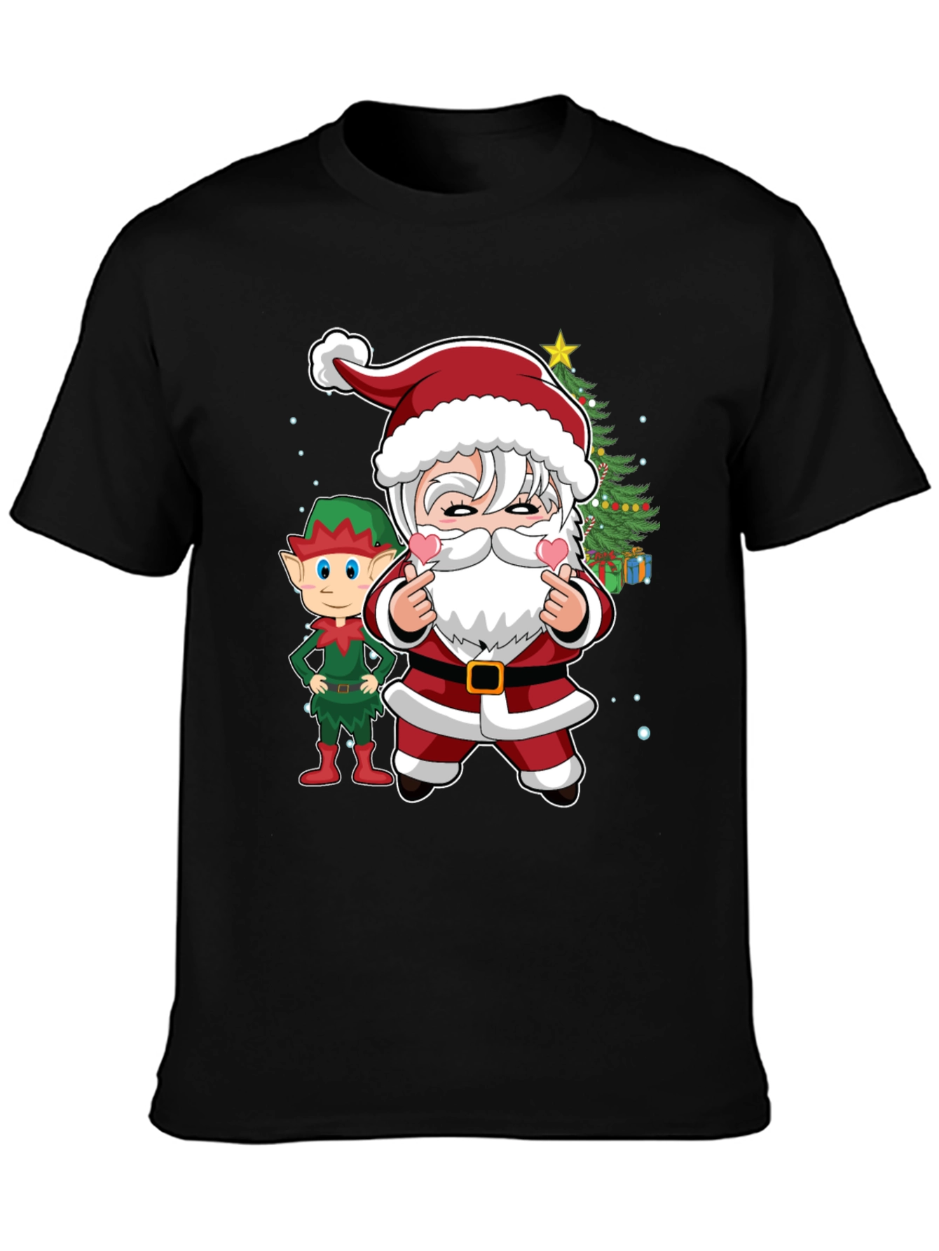 Festive Santa & Elf Graphic Tee