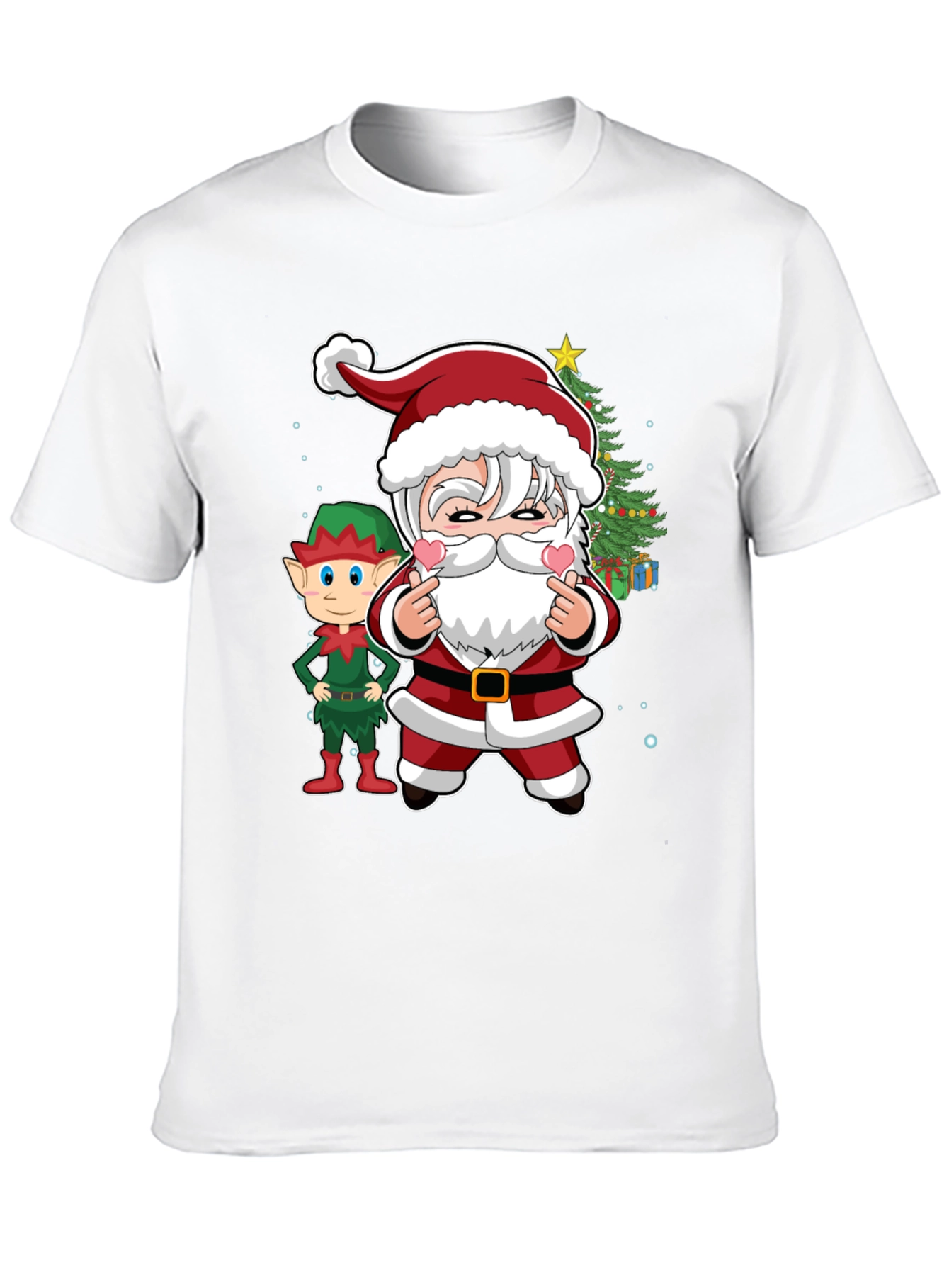 Festive Santa & Elf Graphic Tee
