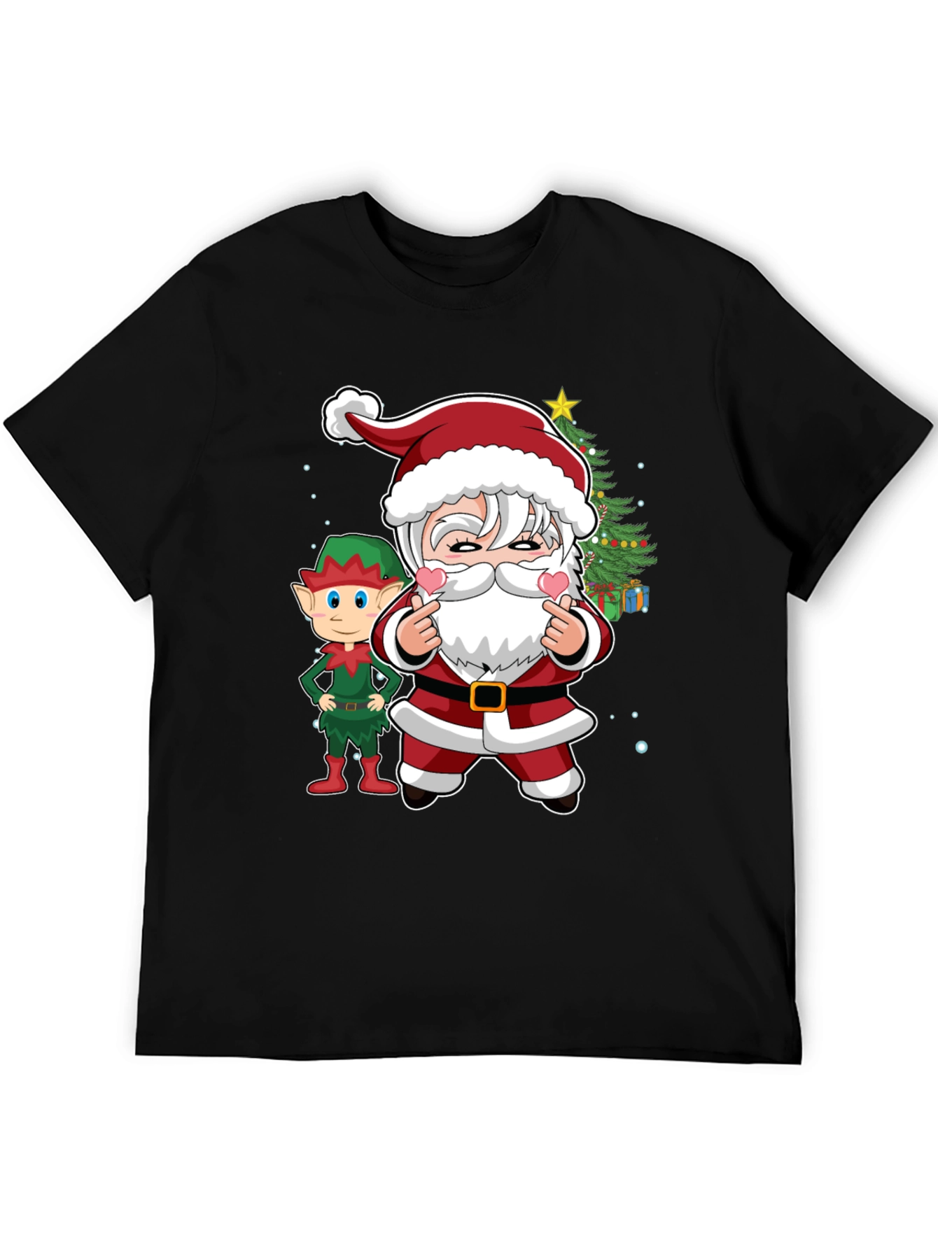 Festive Santa & Elf Graphic Tee