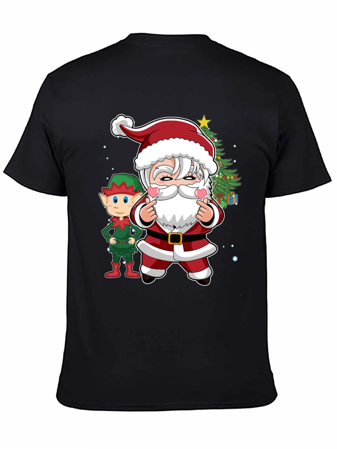 Festive Santa & Elf Graphic Tee