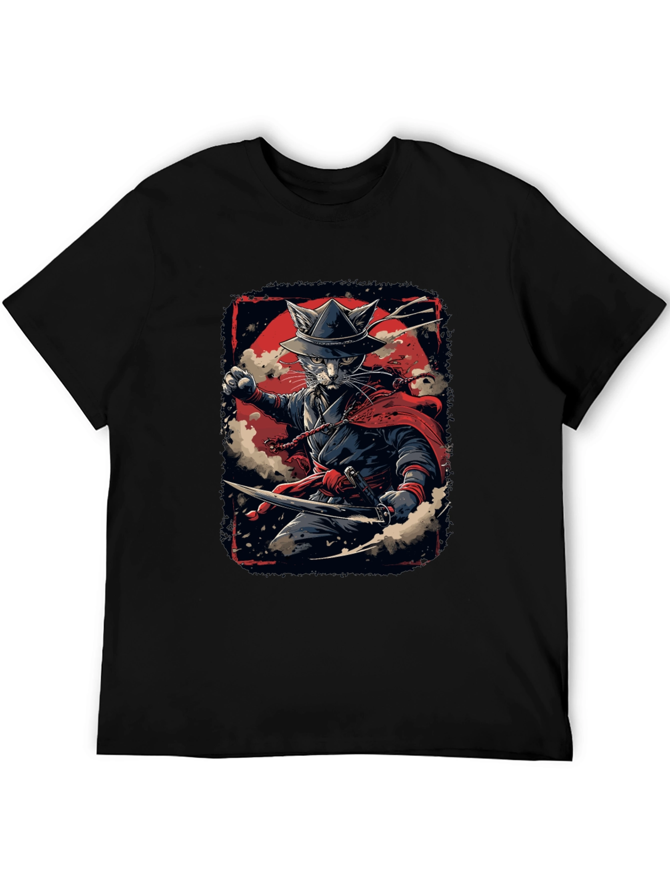Samurai Cat T-Shirt - Ninja Feline Warrior