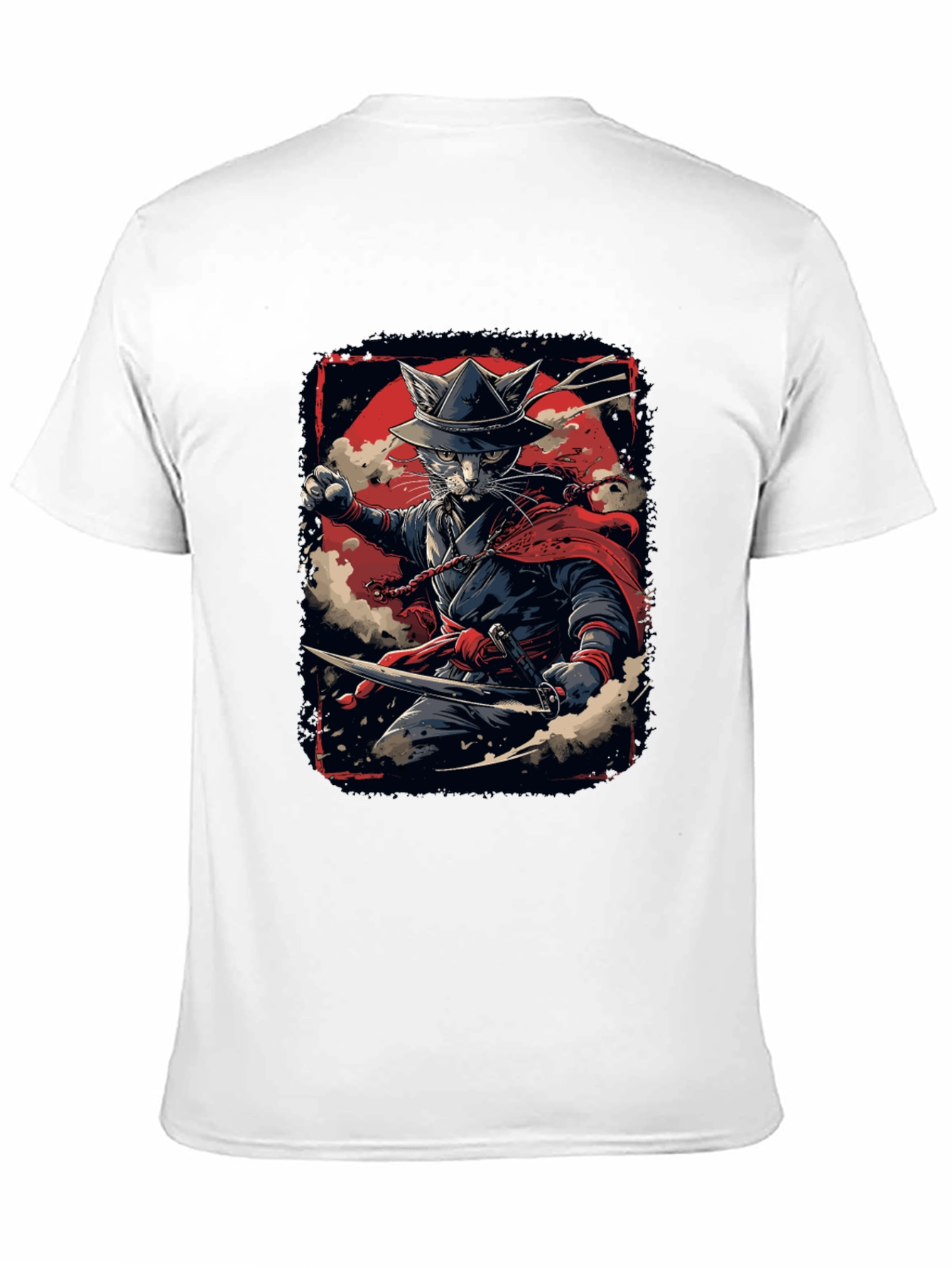 Samurai Cat T-Shirt - Ninja Feline Warrior