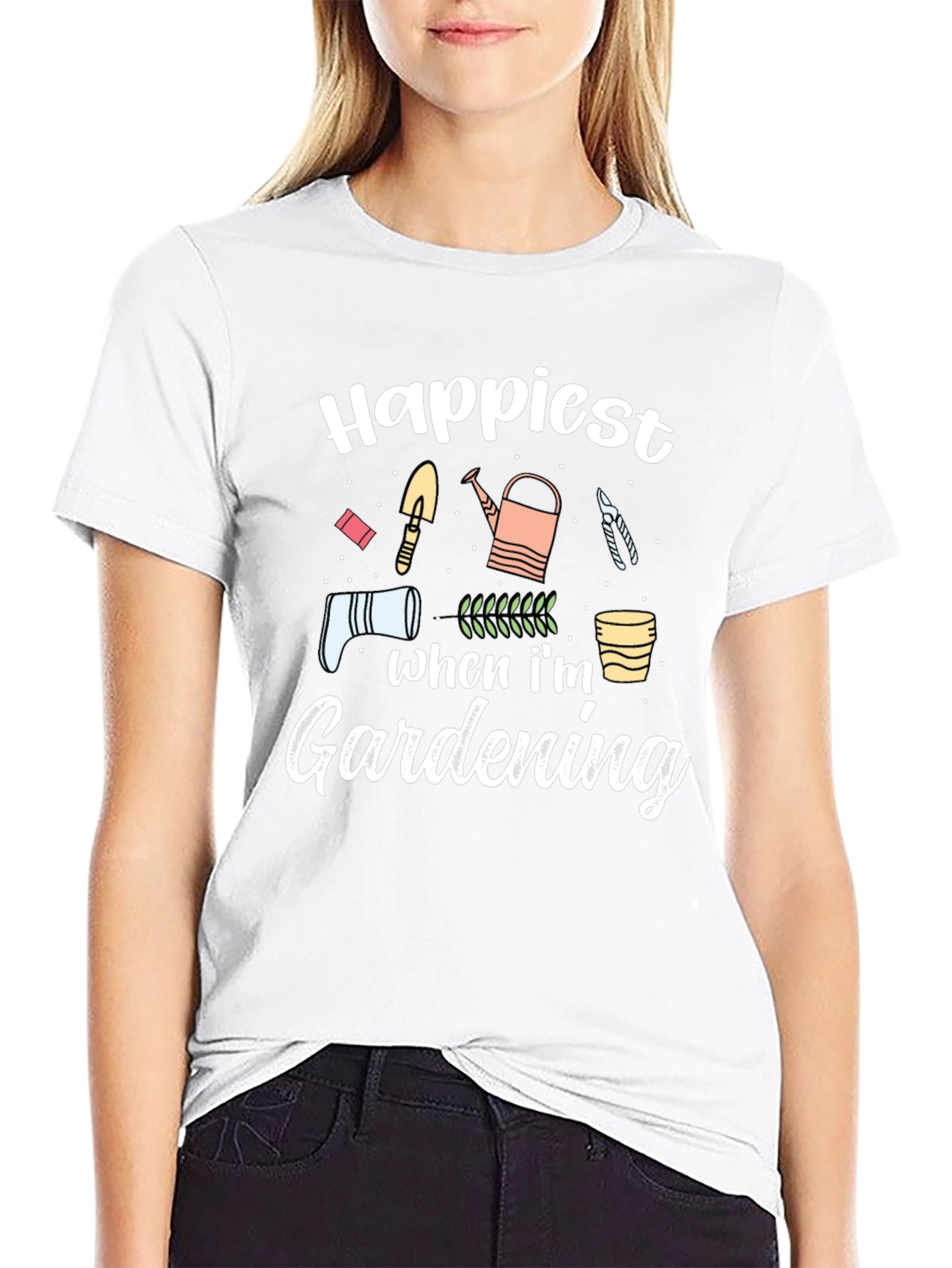 Happiest When Im Gardening Graphic T-Shirt