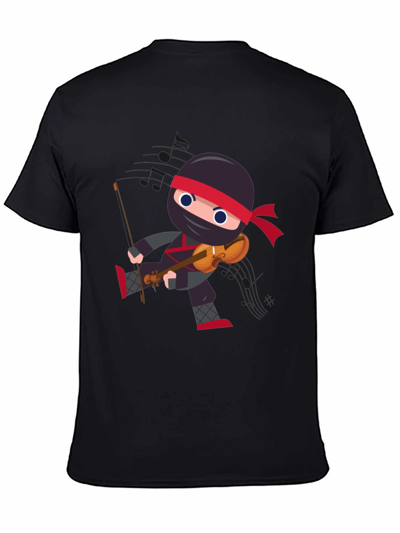 Ninja Violinist Black T-Shirt