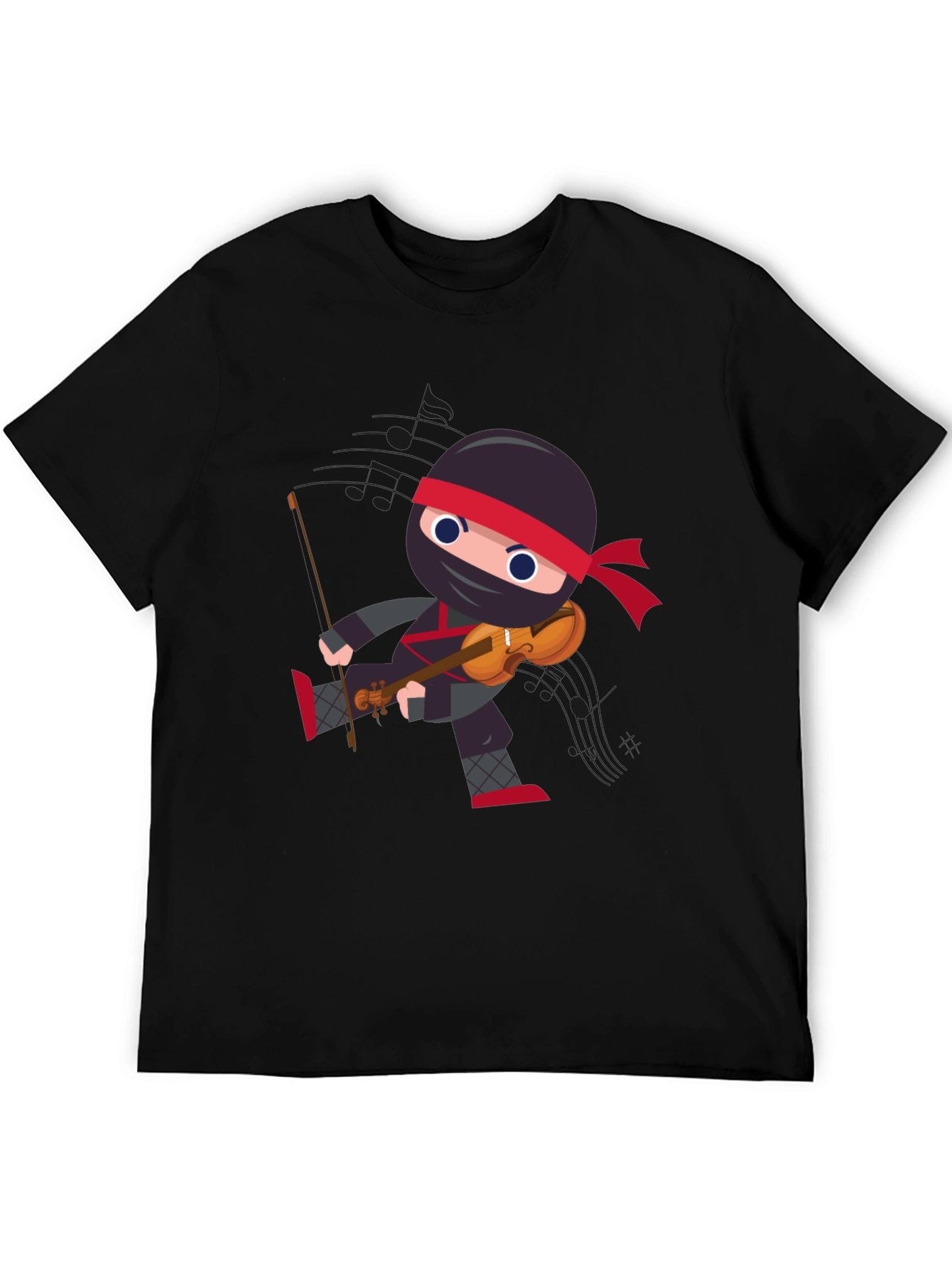 Ninja Violinist Black T-Shirt