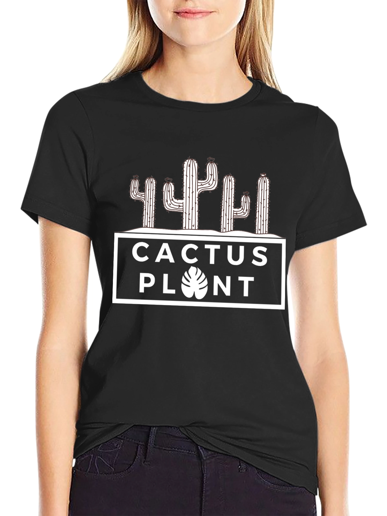 Cactus Plant Graphic Tee - Unisex Black T-Shirt
