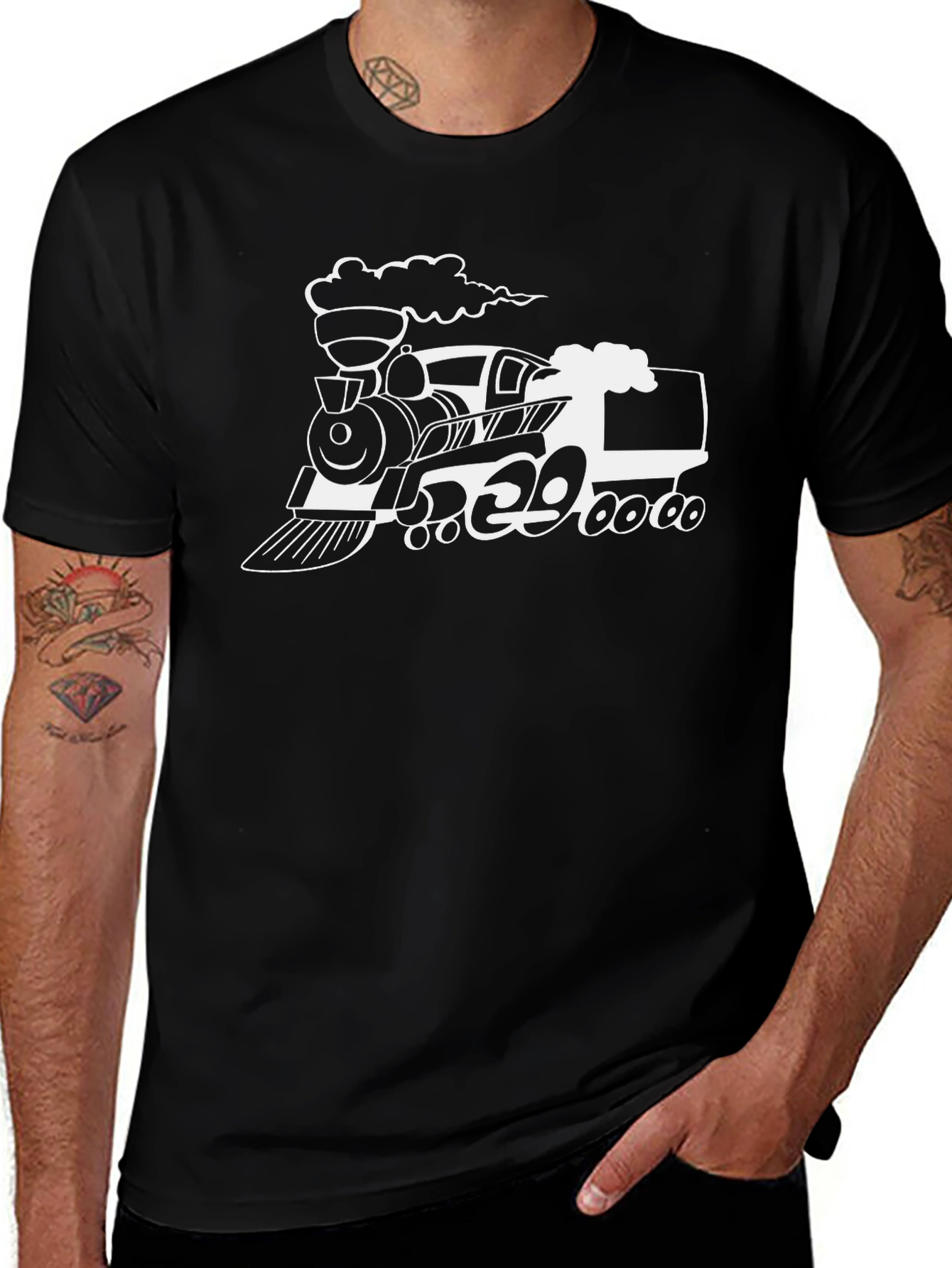 Train Graphic Tee - Cool Steam Engine Design