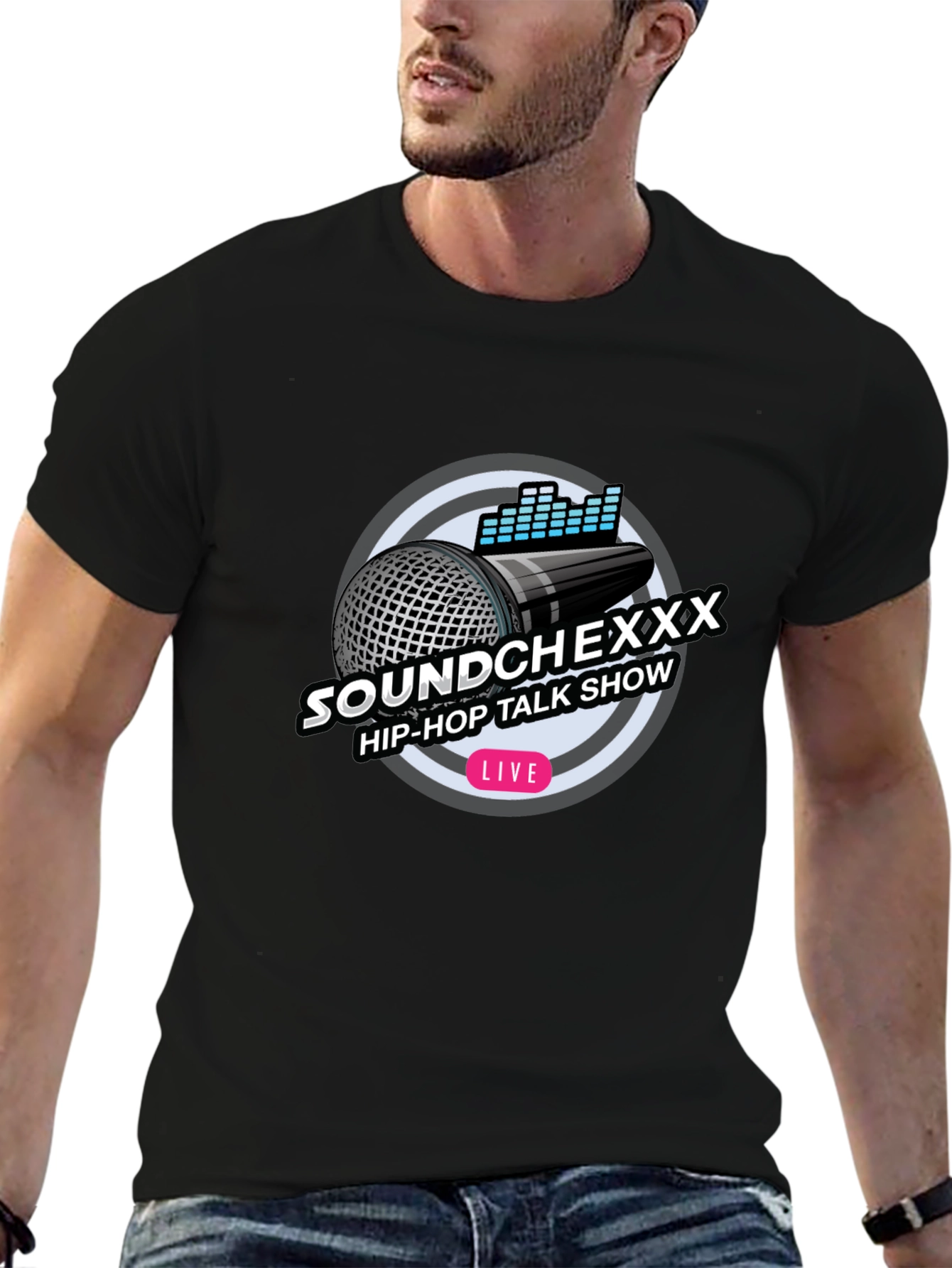 Soundchexxx Hip-Hop Talk Show Black T-Shirt