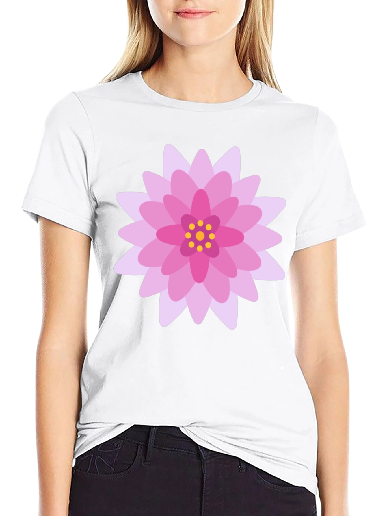 Floral Graphic T-Shirt - Black Cotton