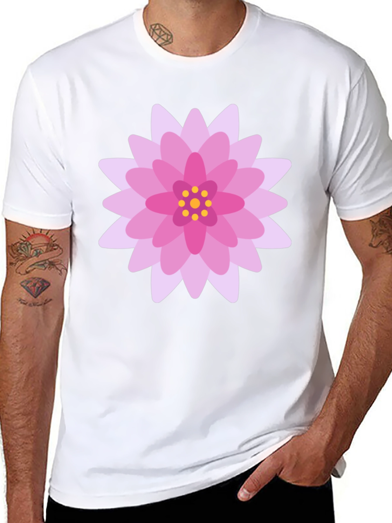 Floral Graphic T-Shirt - Black Cotton