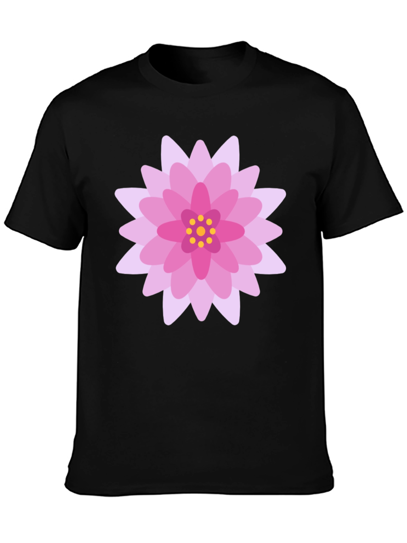 Floral Graphic T-Shirt - Black Cotton