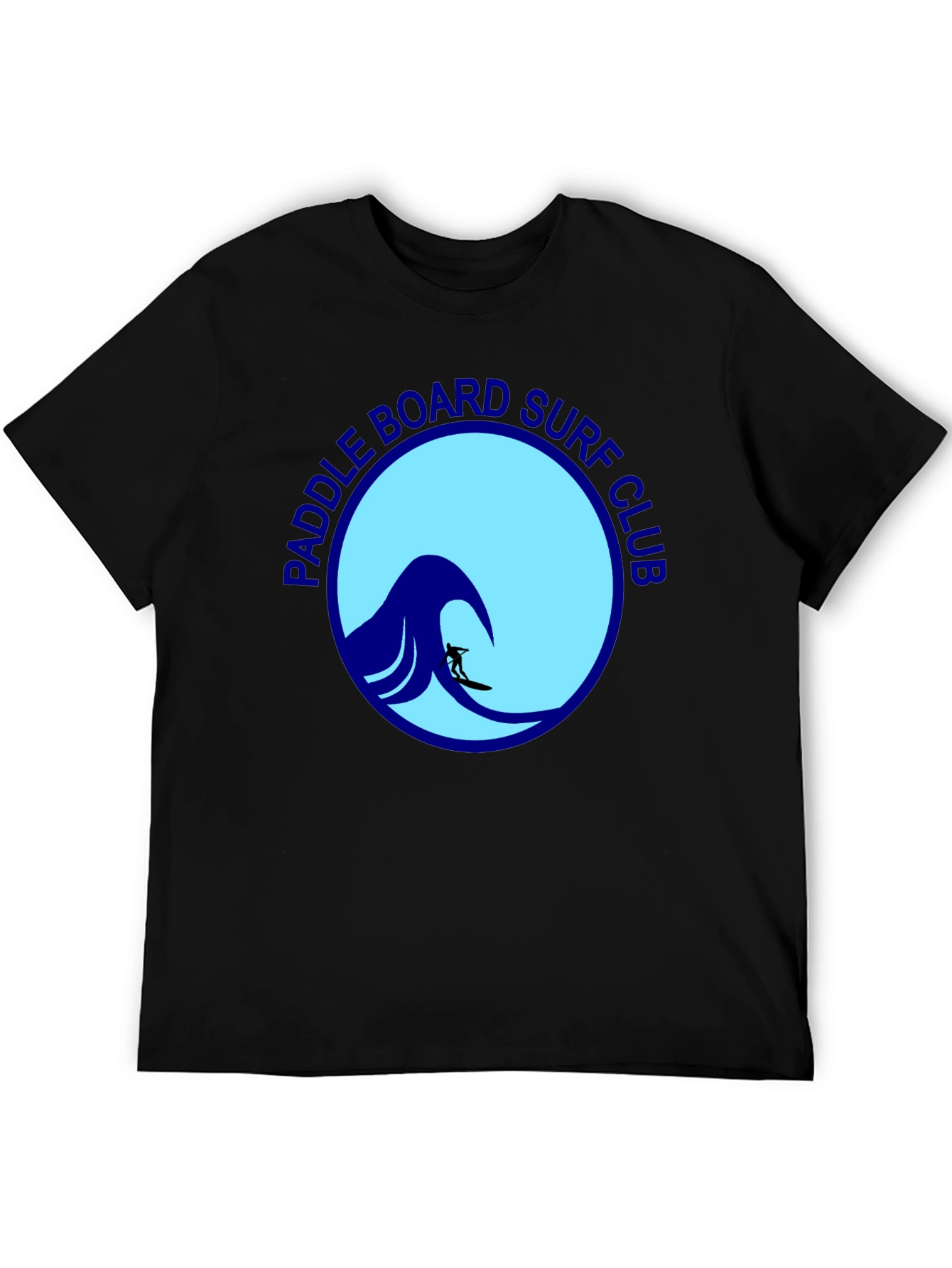 Paddle Board Surf Club Tee - Black Cotton