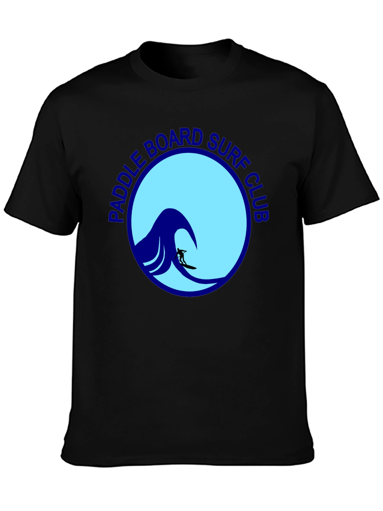 Paddle Board Surf Club Tee - Black Cotton