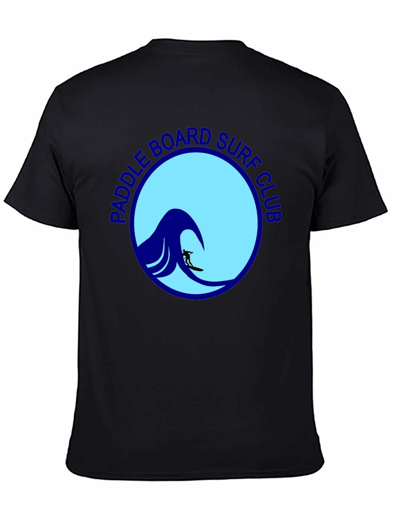 Paddle Board Surf Club Tee - Black Cotton