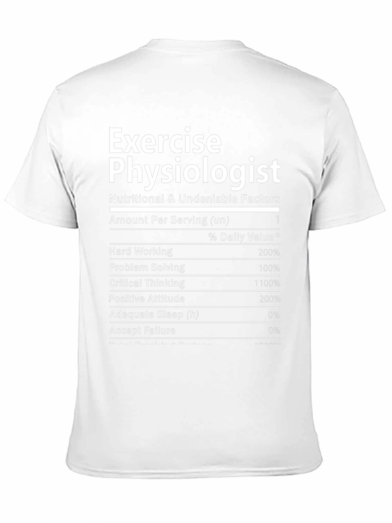 Exercise Physiologist Nutritional Facts Black T-Shirt