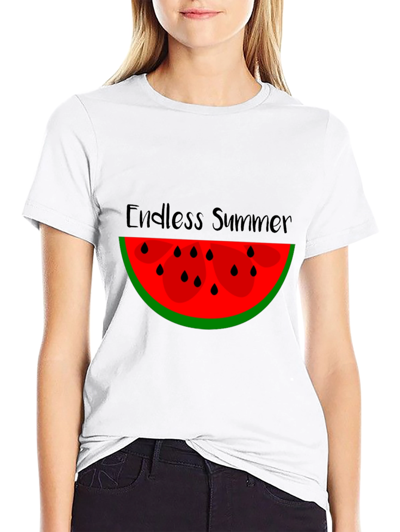 Endless Summer Watermelon Graphic Tee - Black