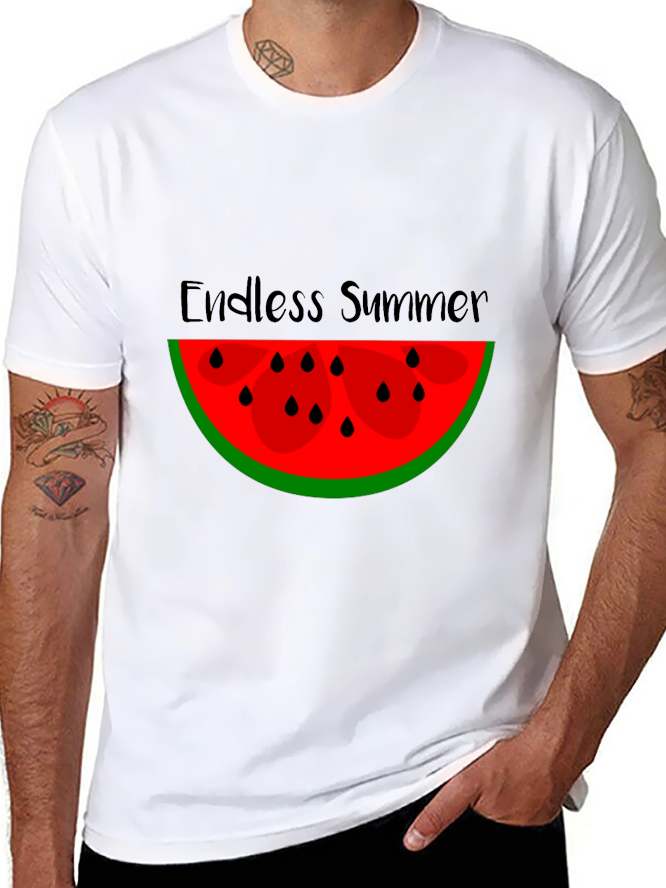 Endless Summer Watermelon Graphic Tee - Black