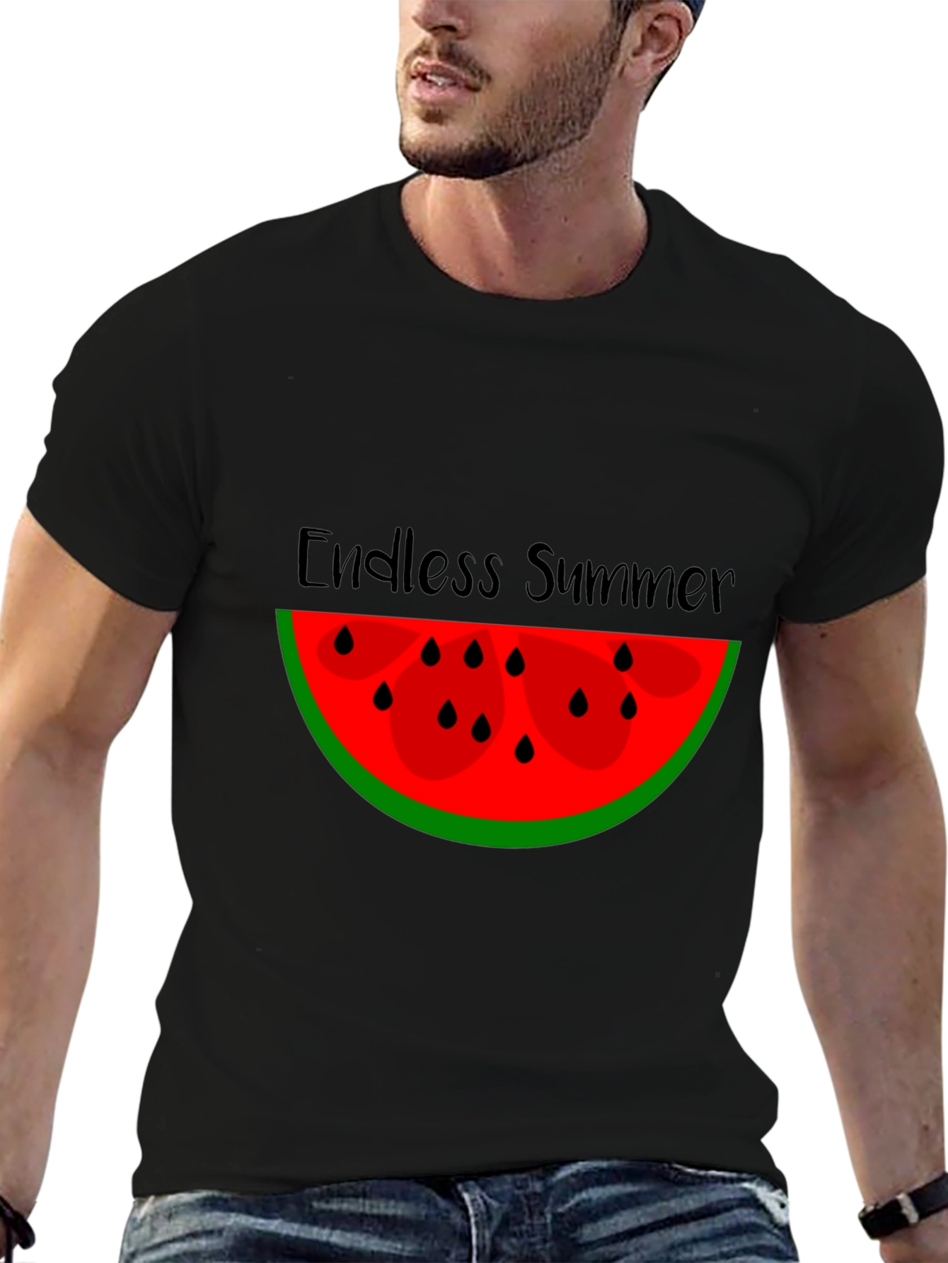 Endless Summer Watermelon Graphic Tee - Black
