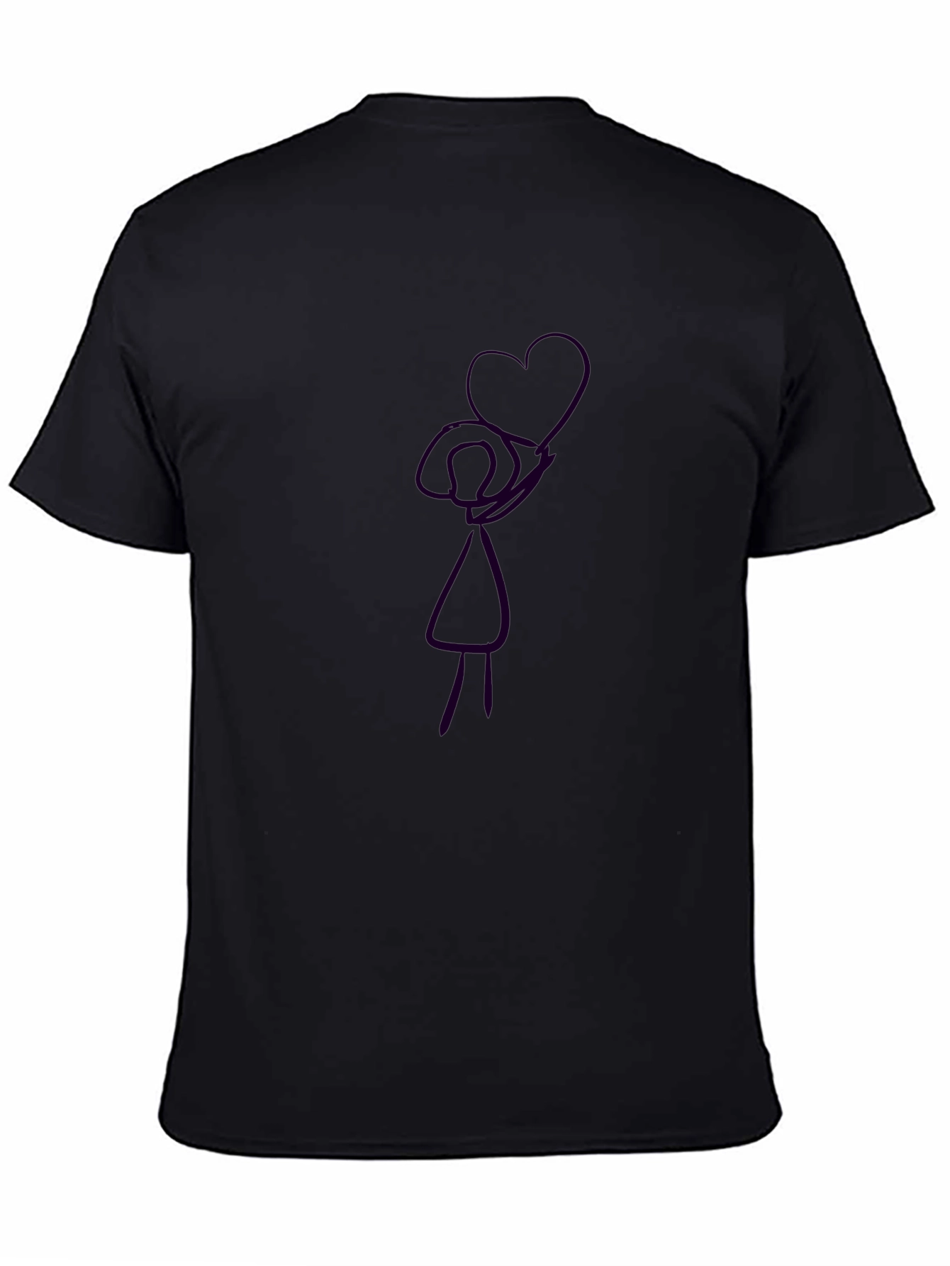 Heart Girl Graphic Black T-Shirt