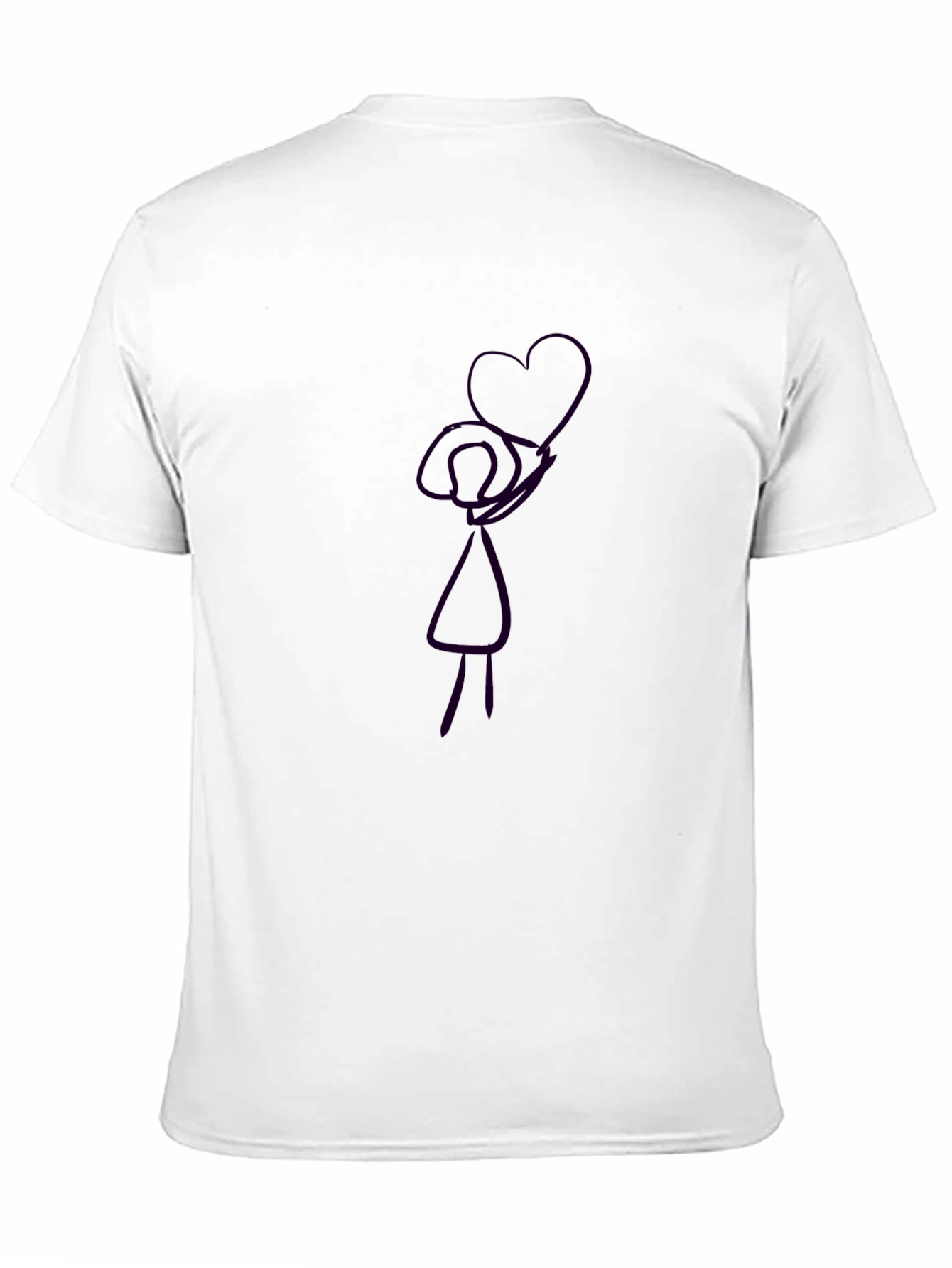 Heart Girl Graphic Black T-Shirt