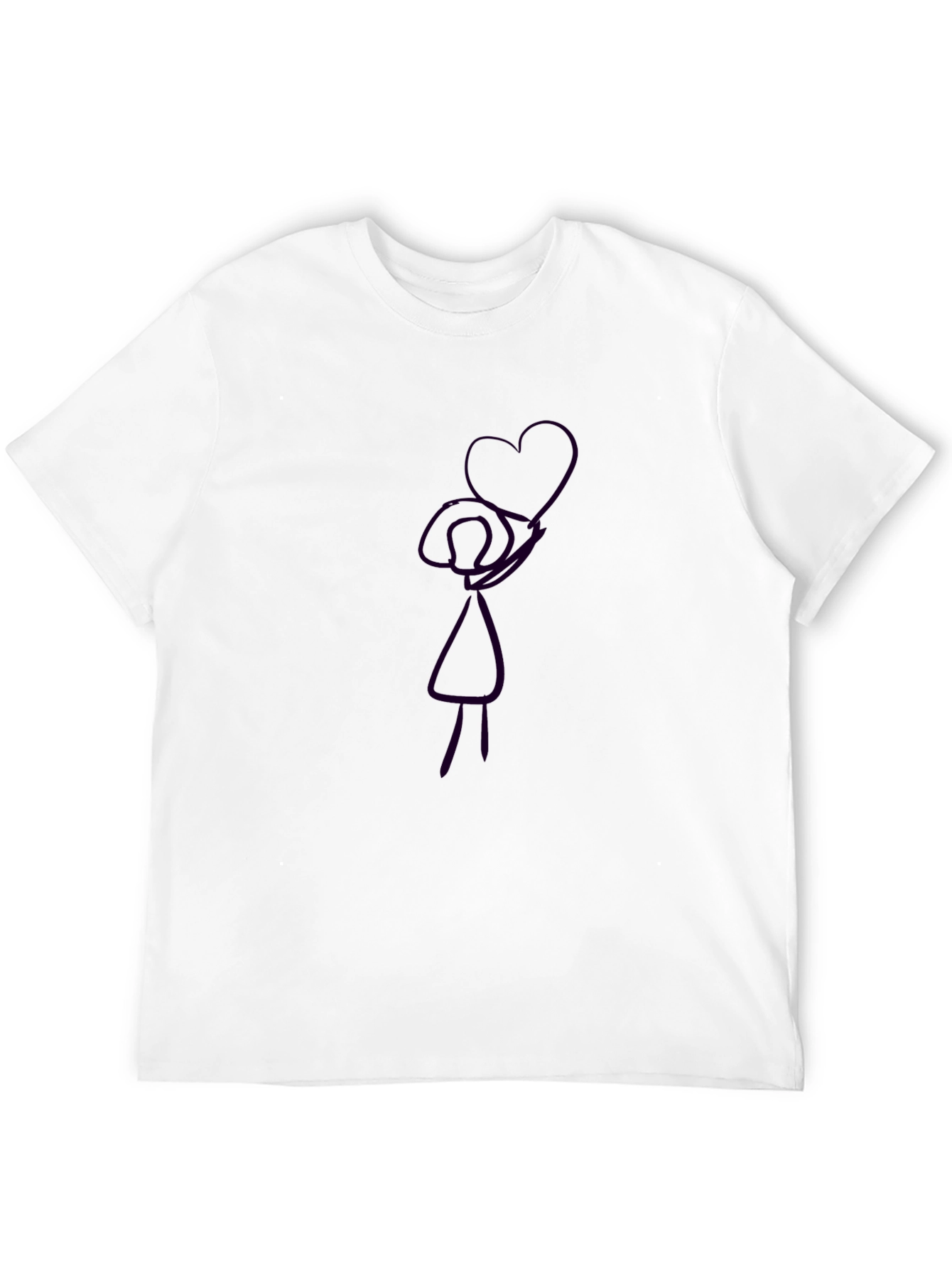 Heart Girl Graphic Black T-Shirt