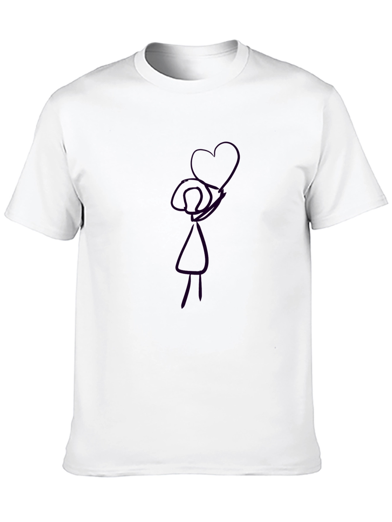 Heart Girl Graphic Black T-Shirt