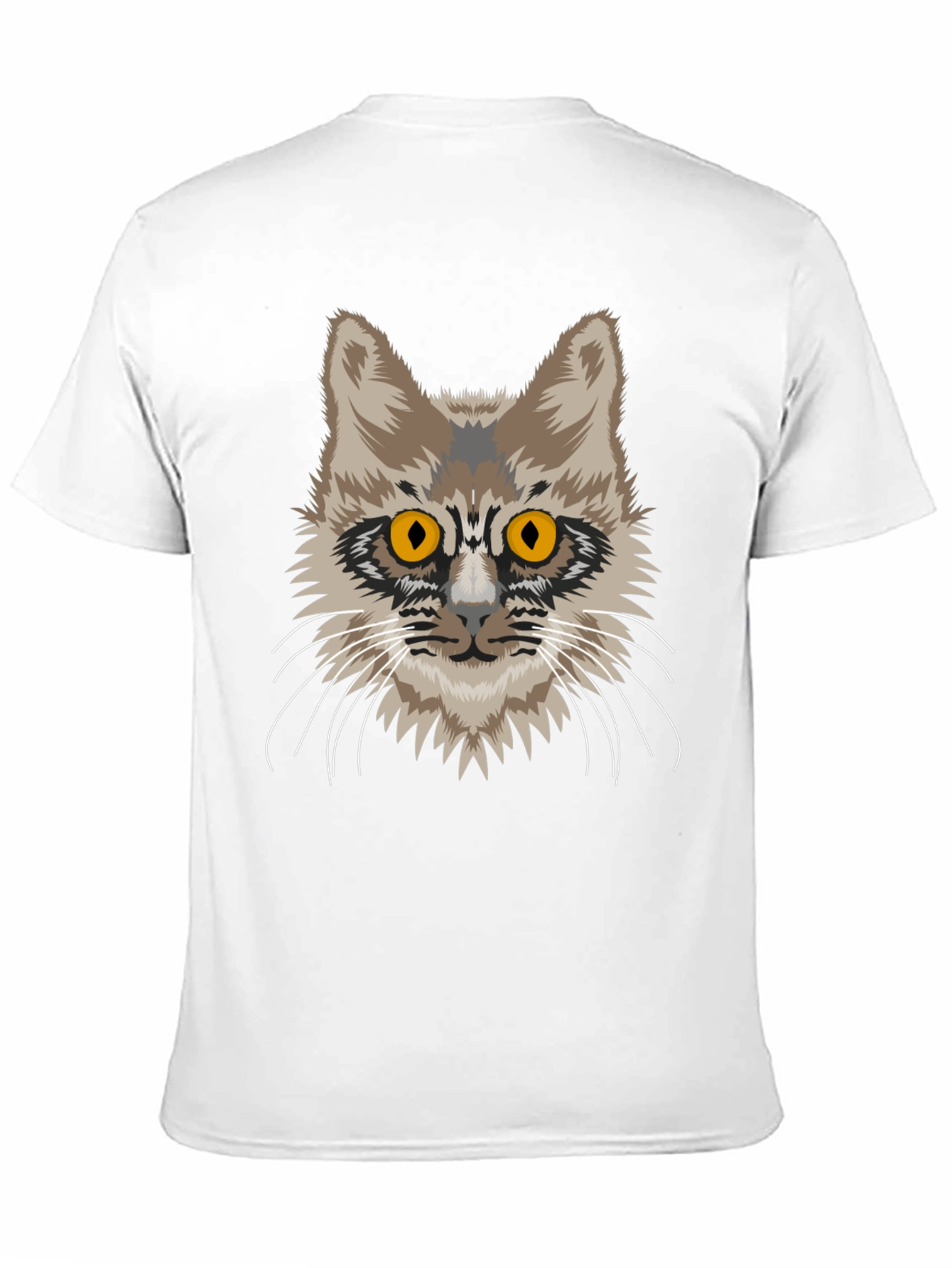 Cat Face Graphic Tee - Unisex Black Cotton T-Shirt