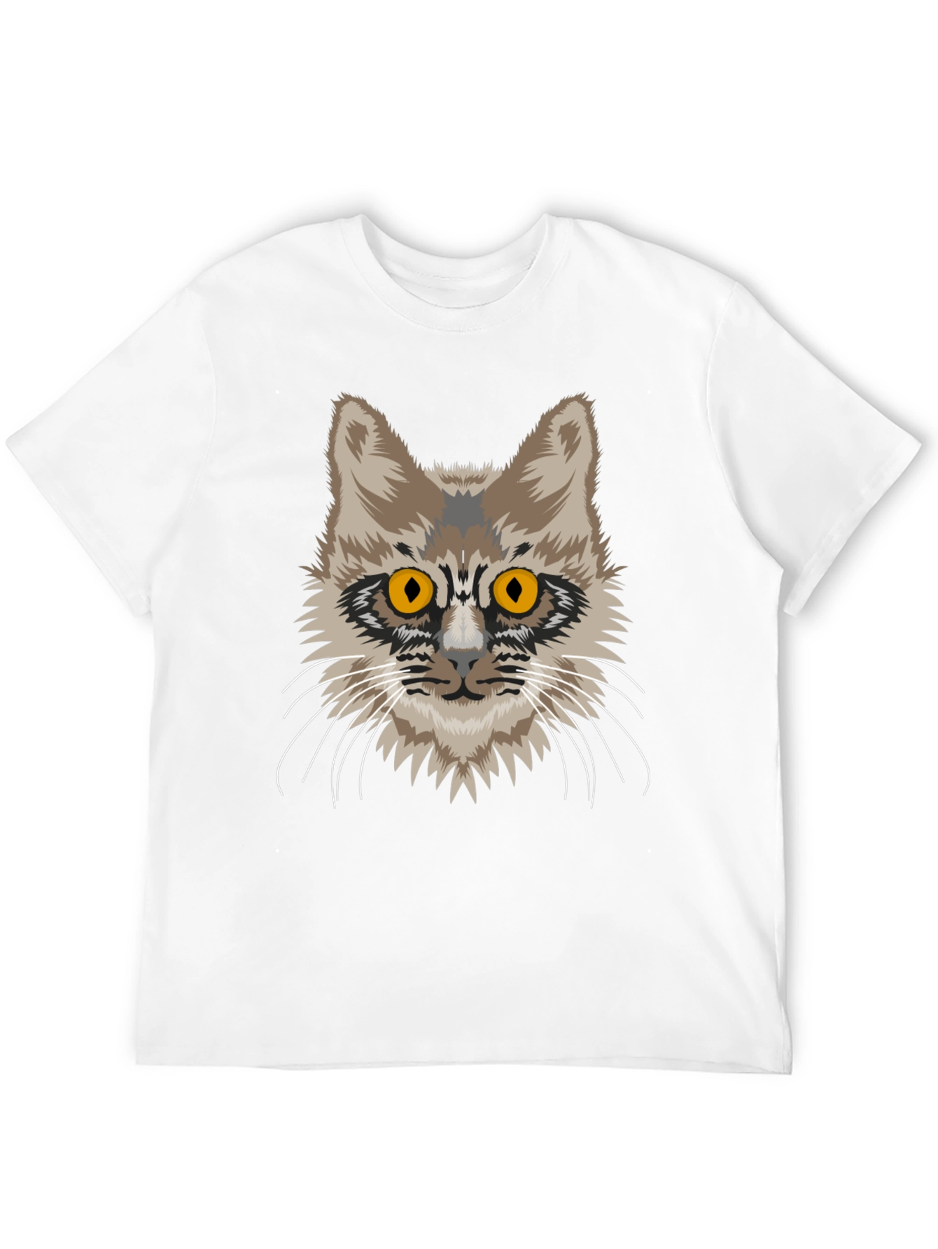 Cat Face Graphic Tee - Unisex Black Cotton T-Shirt