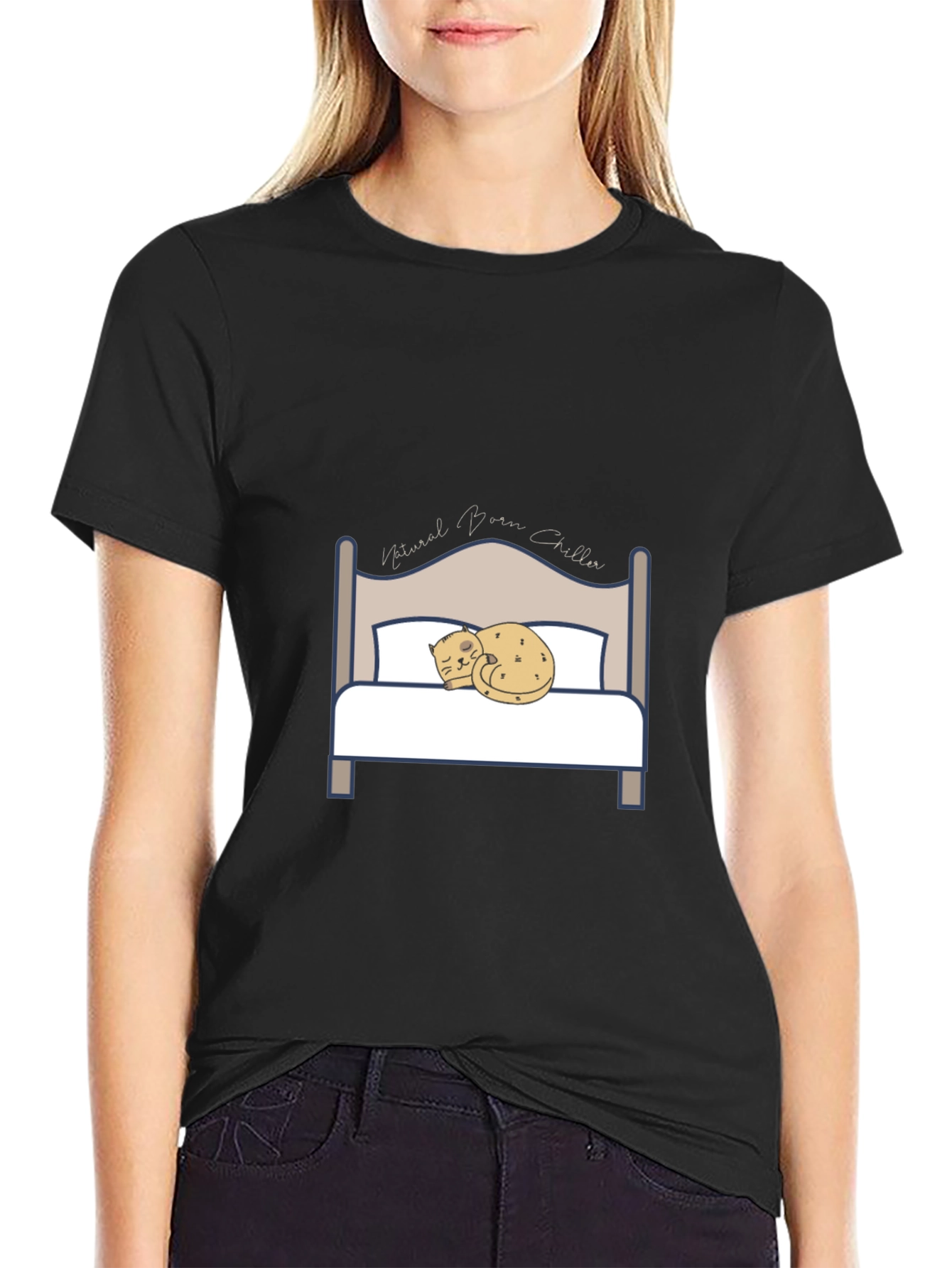 Natural Born Chiller Cat Bed T-Shirt