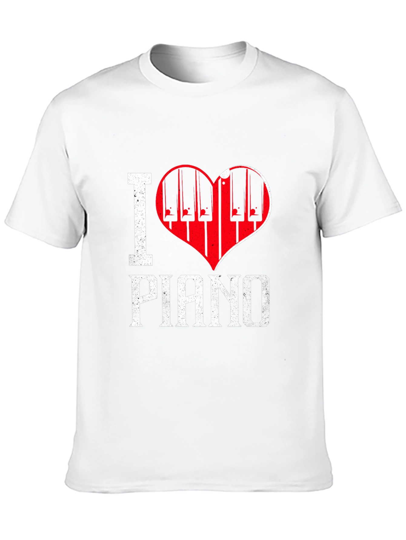 I Love Piano Black T-Shirt Music Lover Tee