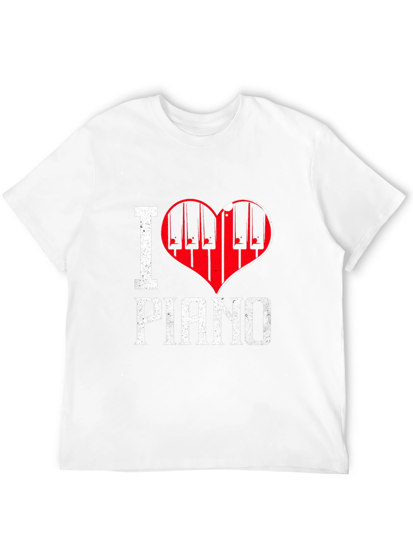 I Love Piano Black T-Shirt Music Lover Tee