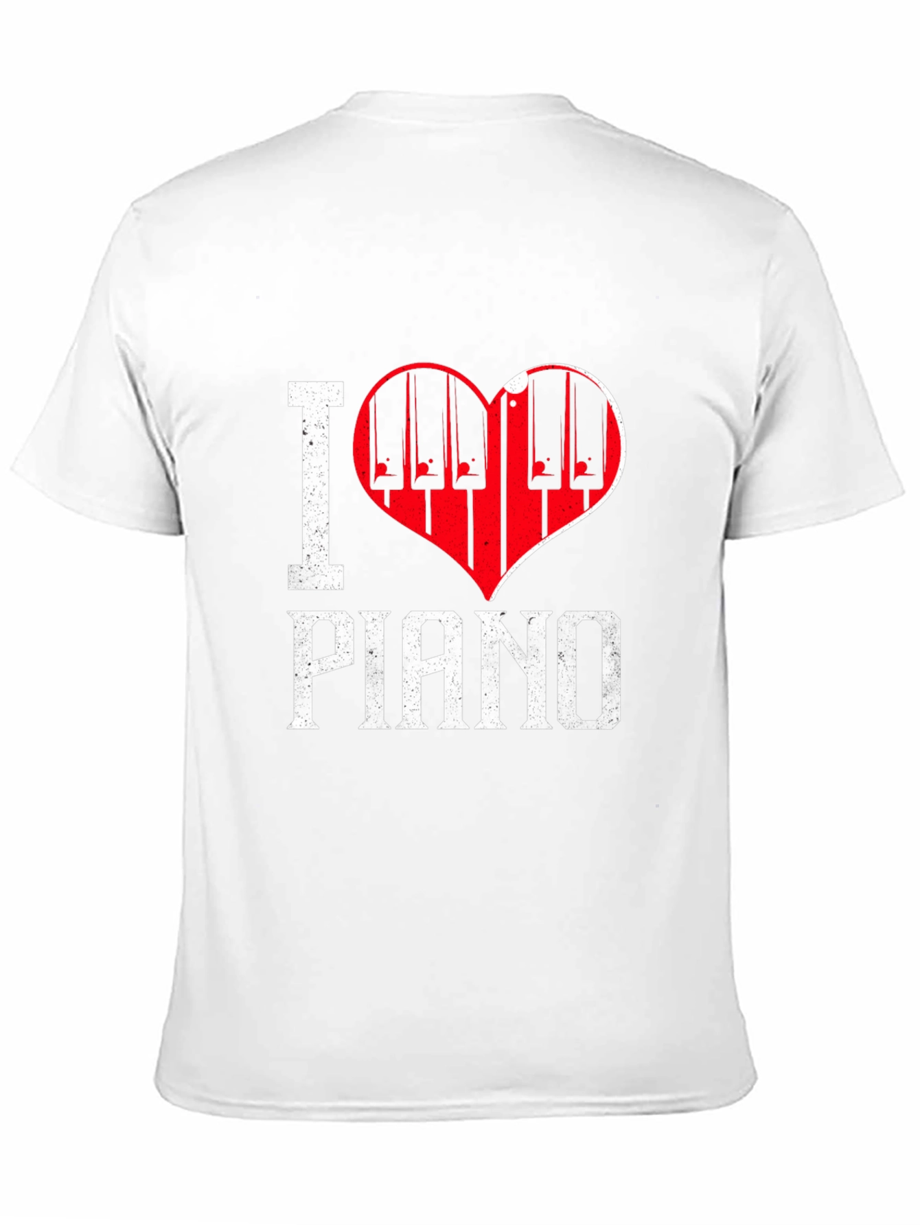 I Love Piano Black T-Shirt Music Lover Tee