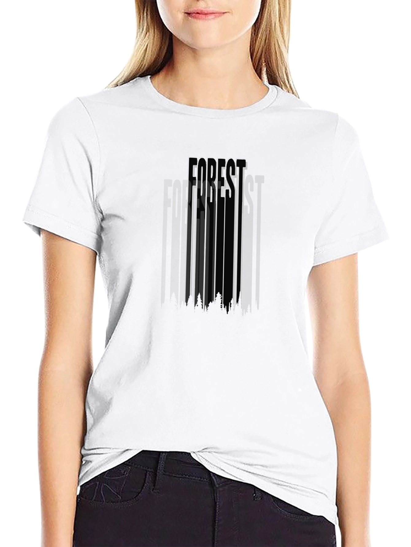 Mens Forest Graphic Print Black T-Shirt