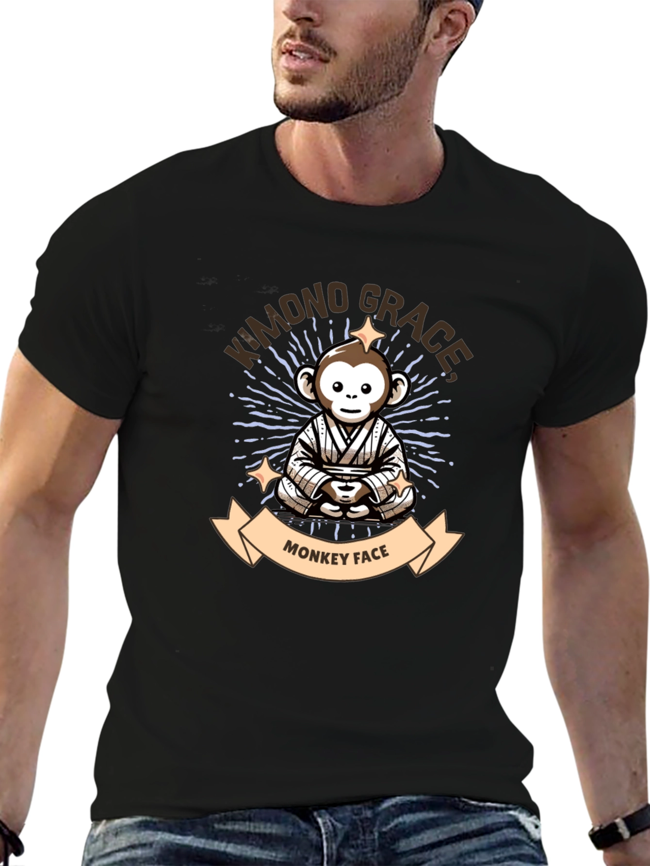 Kimono Grace Monkey Face Graphic Tee