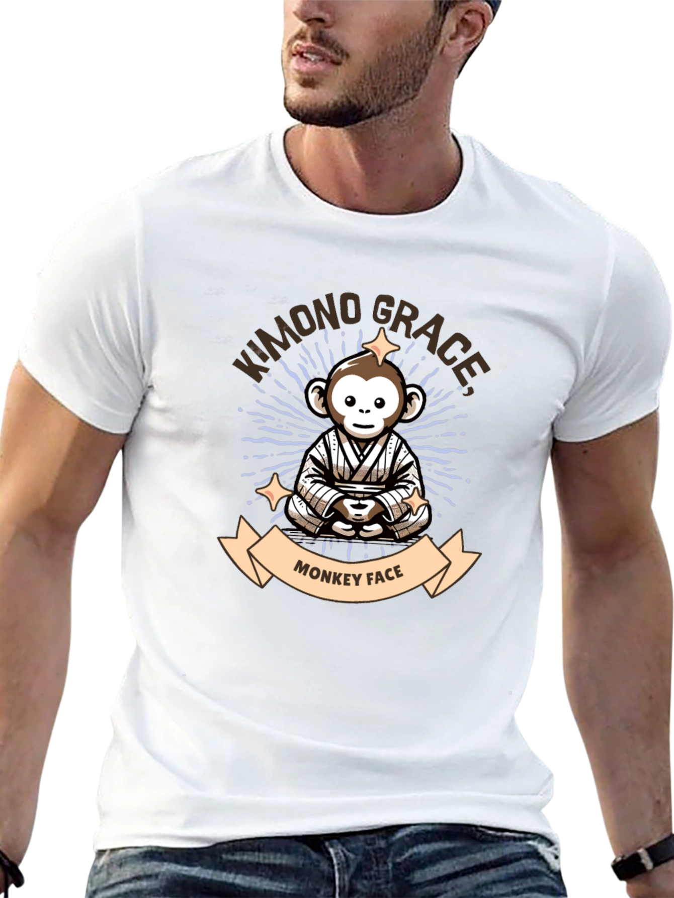 Kimono Grace Monkey Face Graphic Tee