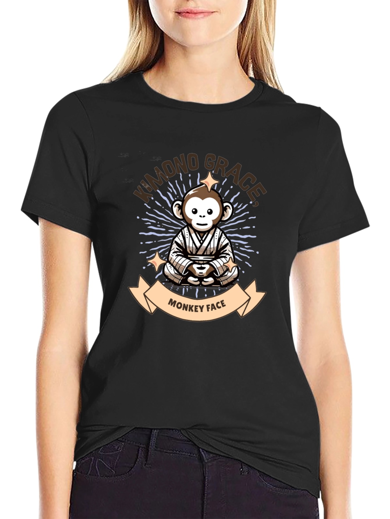 Kimono Grace Monkey Face Graphic Tee