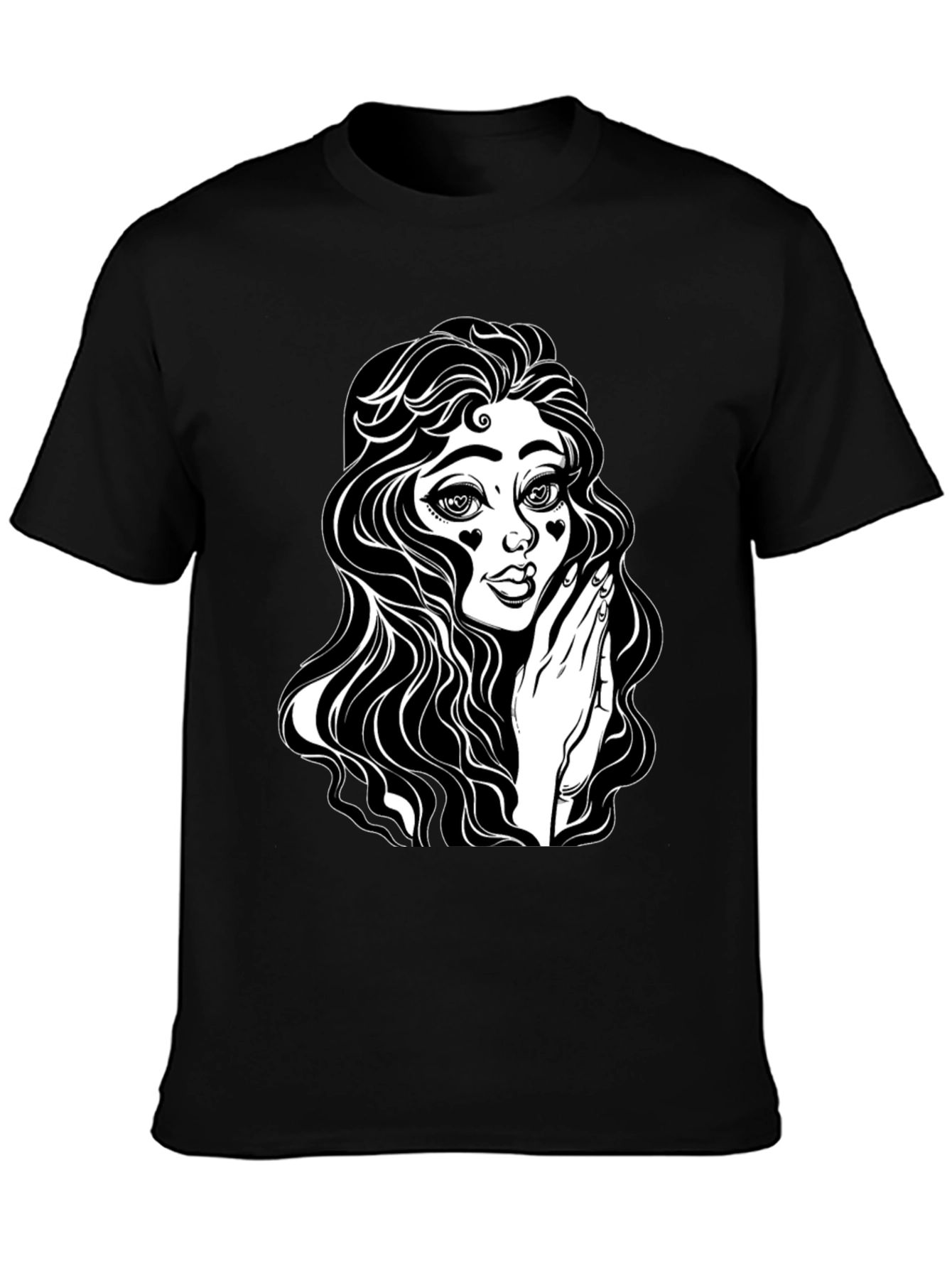 Gothic Girl Graphic Tee - Black Cotton T-Shirt