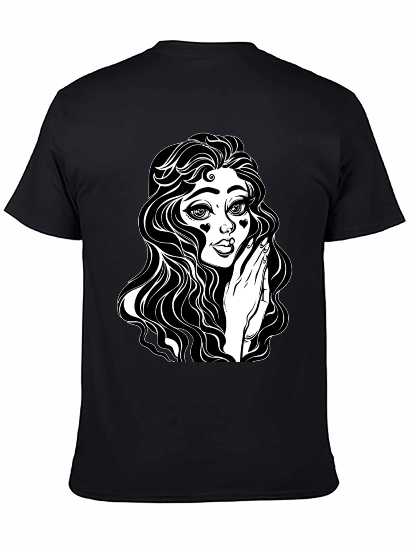 Gothic Girl Graphic Tee - Black Cotton T-Shirt
