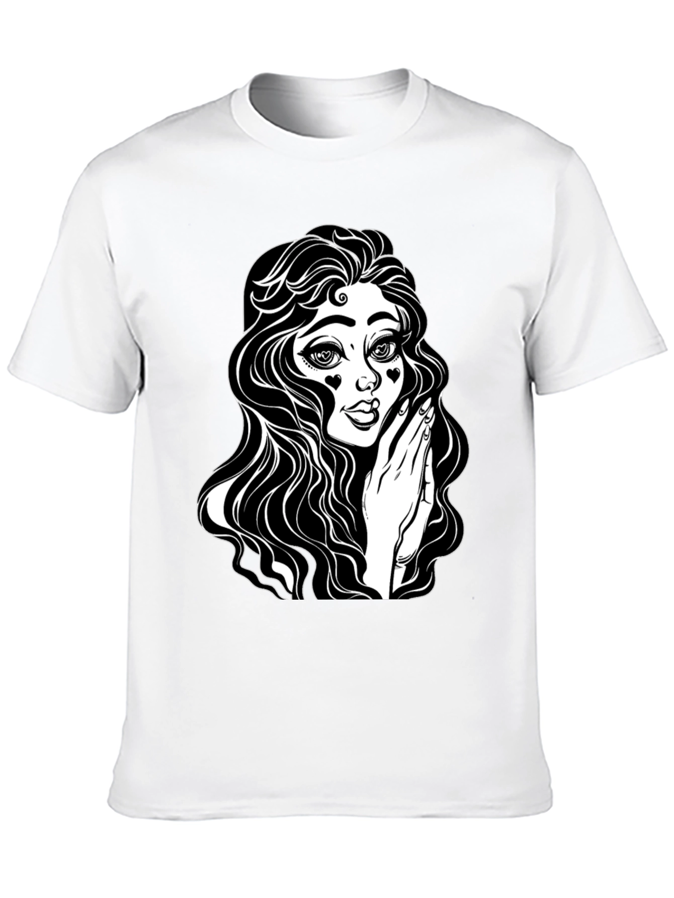 Gothic Girl Graphic Tee - Black Cotton T-Shirt