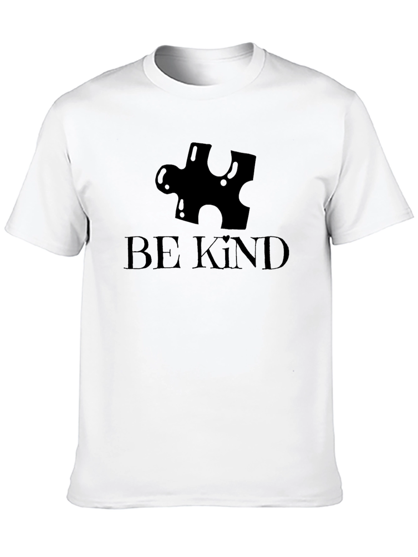 Be Kind Autism Awareness Puzzle Piece Black T-Shirt