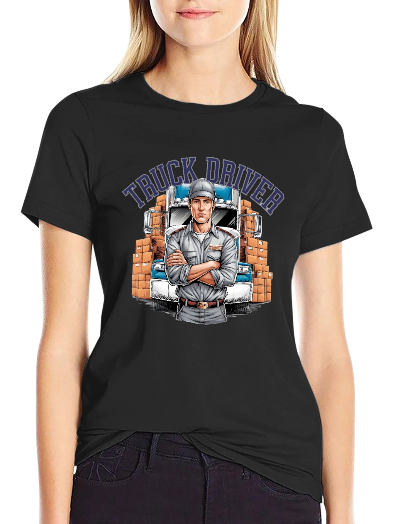 Truck Driver Graphic T-Shirt - Black