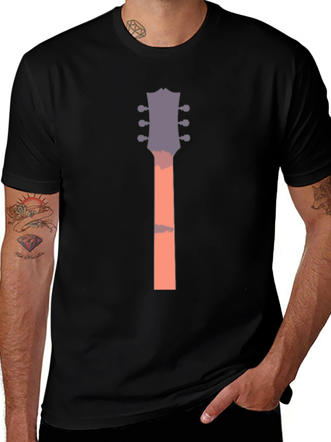 Guitar Neck Graphic T-Shirt - Unique Music Lover Tee
