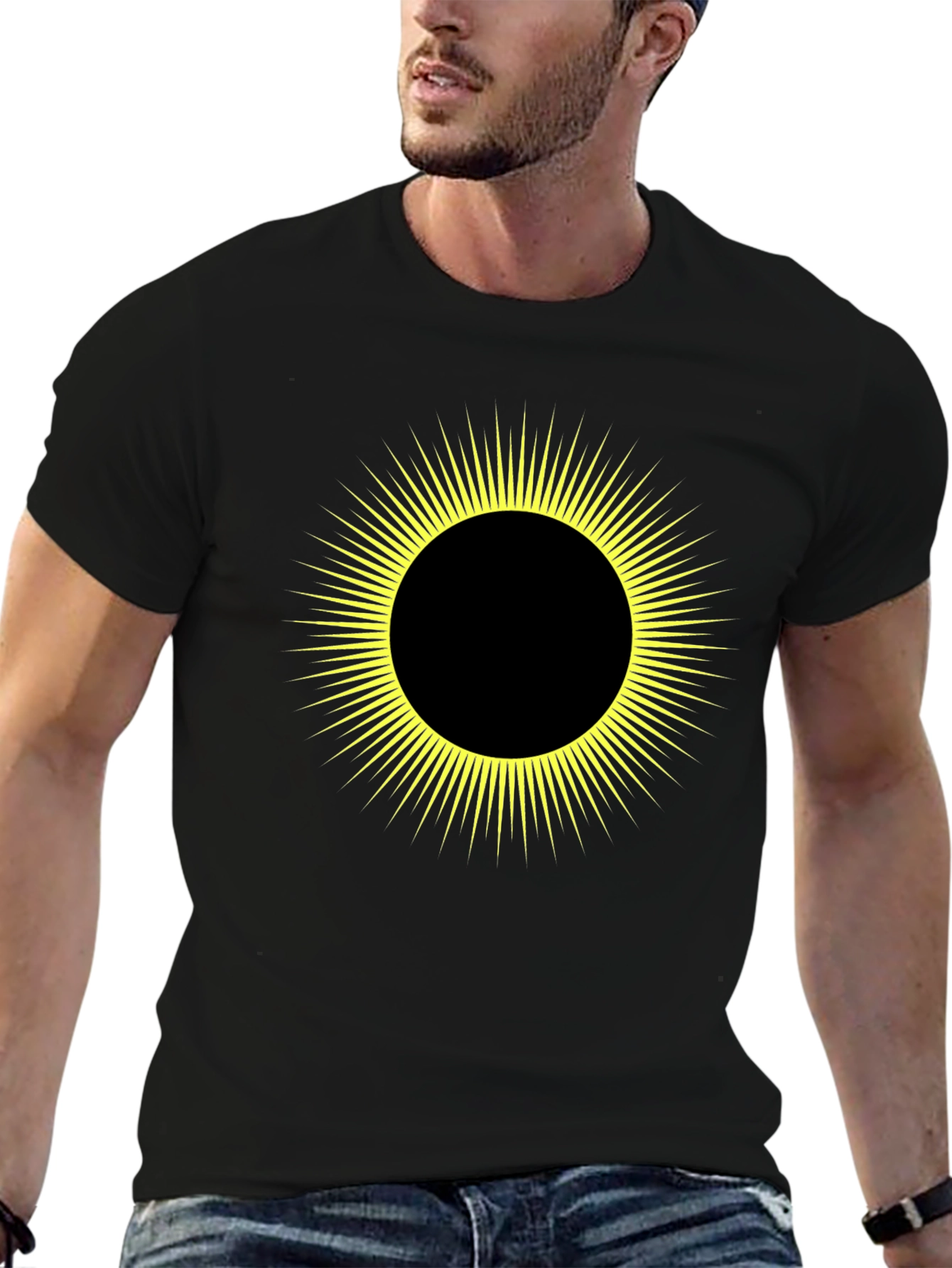 Solar Eclipse Graphic Tee - Mens Black T-Shirt