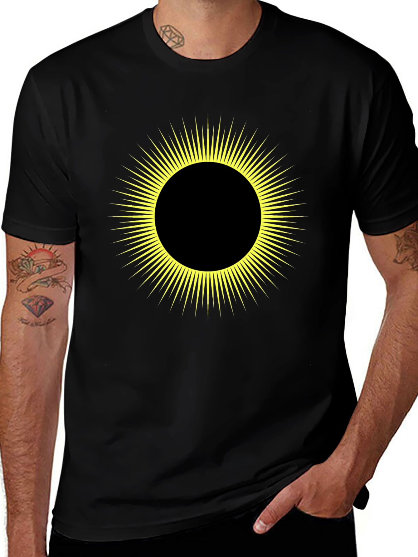 Solar Eclipse Graphic Tee - Mens Black T-Shirt