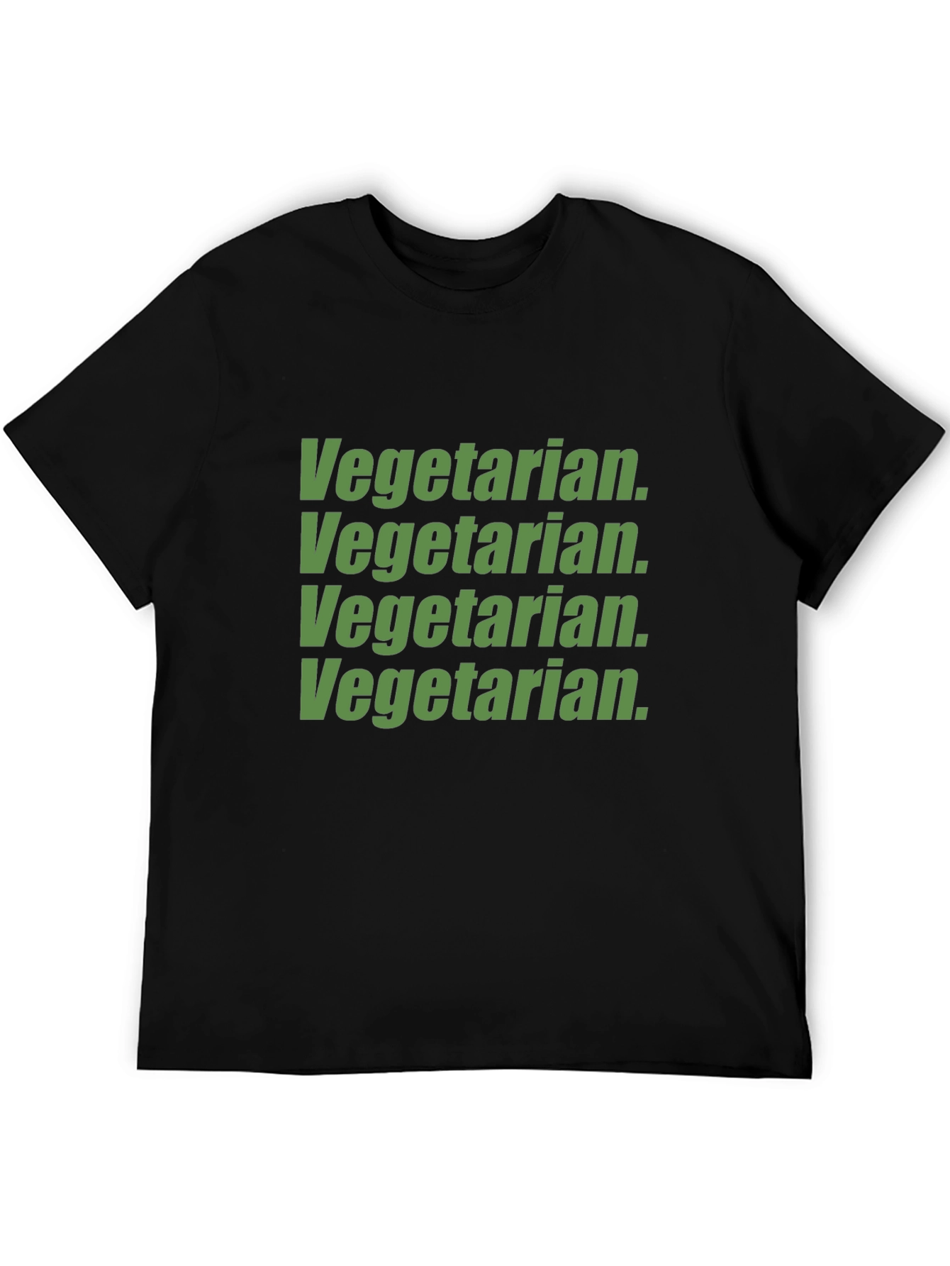 Vegetarian Text Graphic T-Shirt - Black