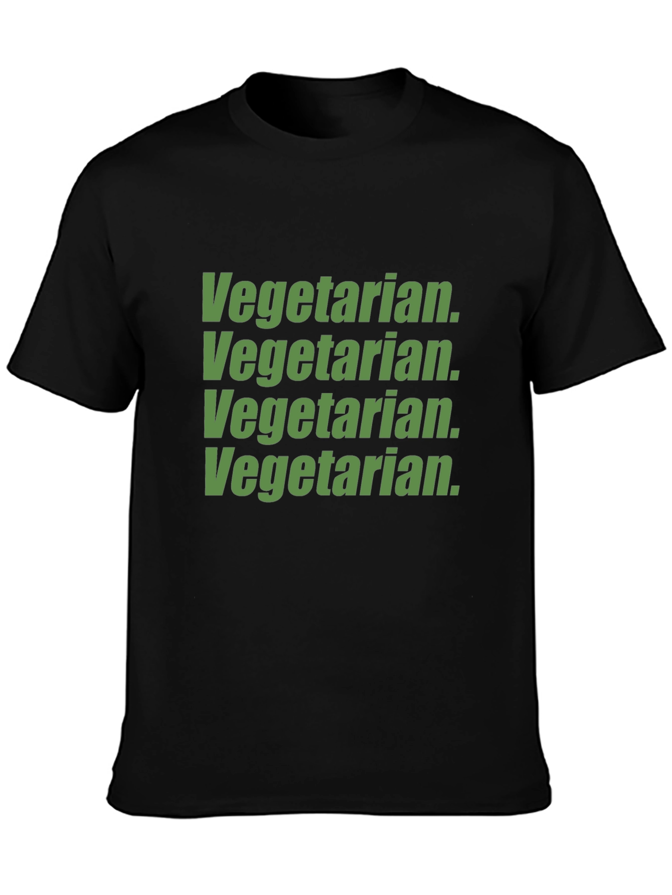 Vegetarian Text Graphic T-Shirt - Black
