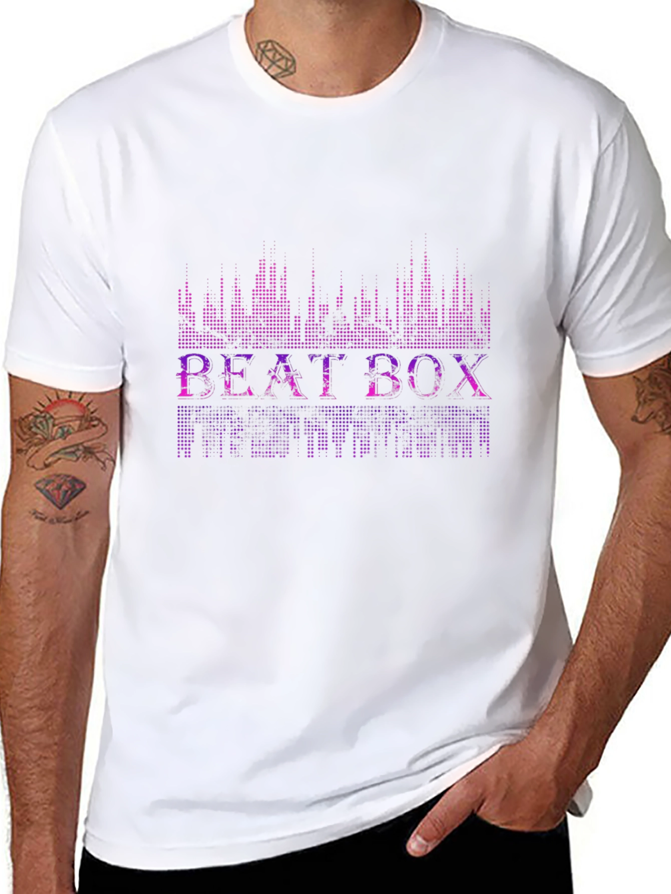 Beat Box Graphic Print Crew Neck T-Shirt