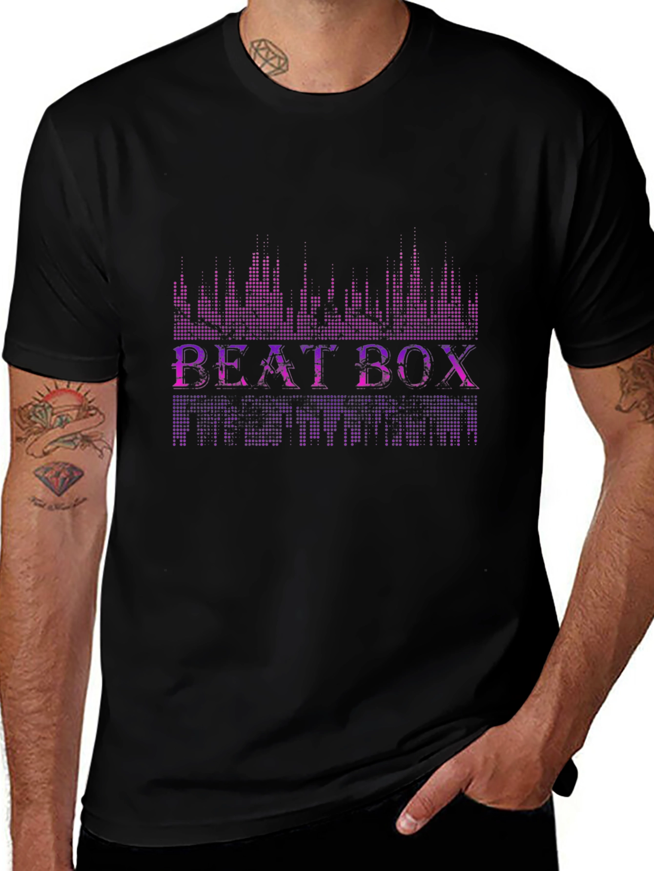 Beat Box Graphic Print Crew Neck T-Shirt