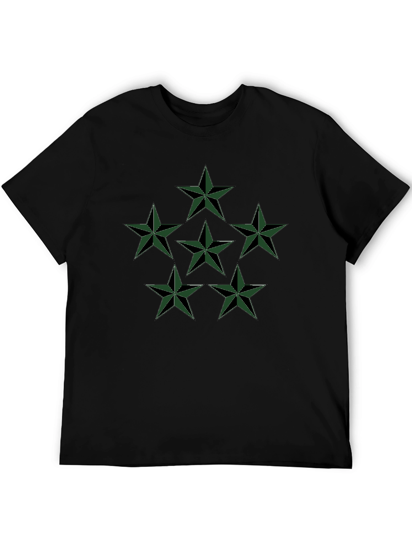 Star Graphic Tee - Mens Black Cotton T-Shirt